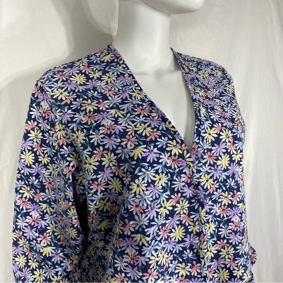 Aramark Uniforms Floral Print Scrubs Nurses Jacket - Picture 2 of 7